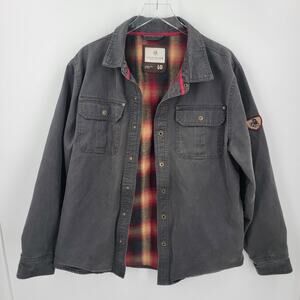 Legendary Whitetails Journeyman Shirt Jacket Mens Large Flannel Lined Gray Waxed